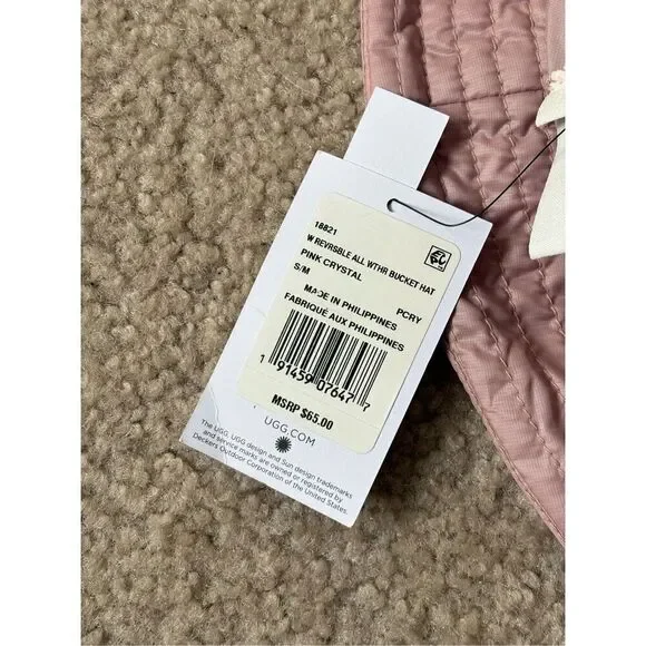 NEW UGG Reversible All Weather Bucket Hat Crystal Pink size S/M - Picture 7 of 7